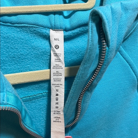 Lululemon Athletica Turquoise Scuba Half Zip Boxy Sweatshirt - Picture 3 of 7